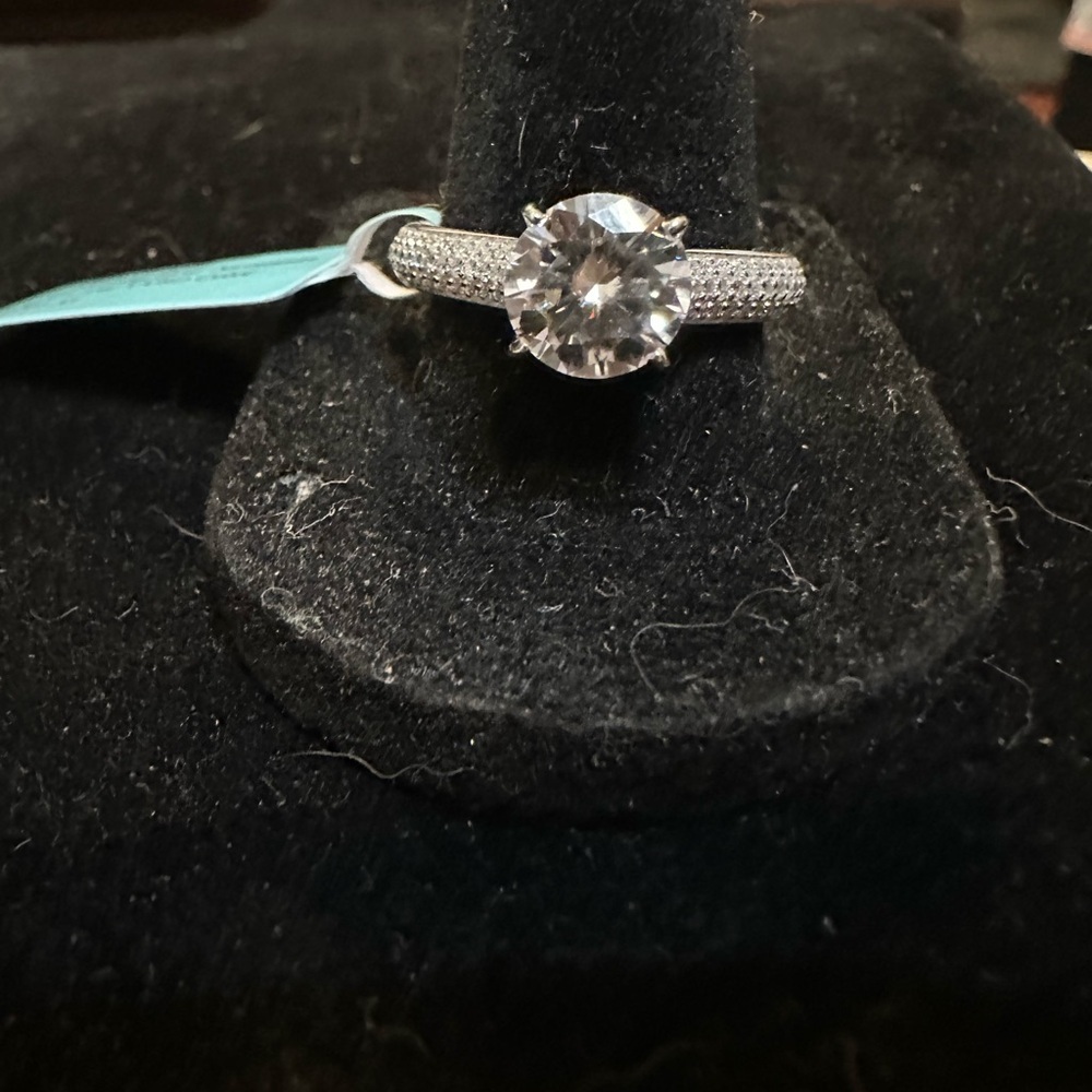 Moissanite Engagement Ring 4.25 CTW Solitaire Accents Size 9.5 - Picture 3 of 7